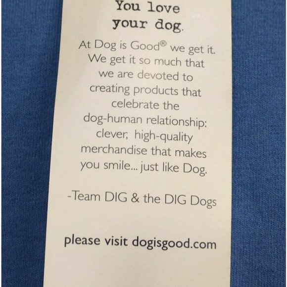 NWT Dog Is Good Blue Graphic Tee "Never Drink Alone" L - Picture 7 of 11